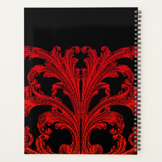 ヴィンテージロマンチックなゴシックイン血パーソナライズされた赤 プランナー手帳 (裏面)