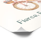 ヴィンテージロマンチックなシックな女の子が自転車に フォトプリント (角)