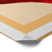 ヴィンテージロマンチックなハート:宝石のような赤3Dシェイプ ポスター (角)