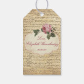 ヴィンテージロマンチックなバラティーカップと鳥かご ギフトタグ (裏面)