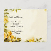 ヴィンテージロマンチックなバラ結婚式の日付を保存 案内ポストカード (裏面)