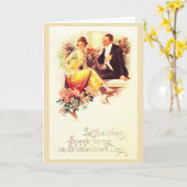 ヴィンテージロマンチックなバレンタインデーのグリーティングカード カード (黄色い花)