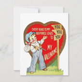 ヴィンテージロマンチックなバレンタインデー ノートカード (正面)