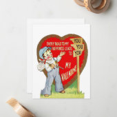 ヴィンテージロマンチックなバレンタインデー ノートカード (正面/裏面インサイチュ)