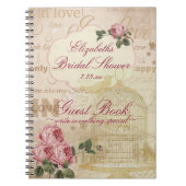 ヴィンテージロマンチックな愛ブライダルシャワーの来客名簿| ノートブック (正面)