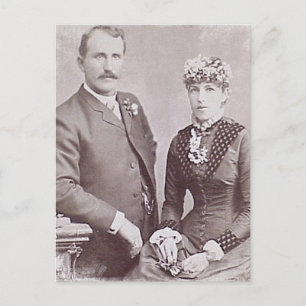 ヴィンテージロマンチックな新郎新婦の写真 ポストカード