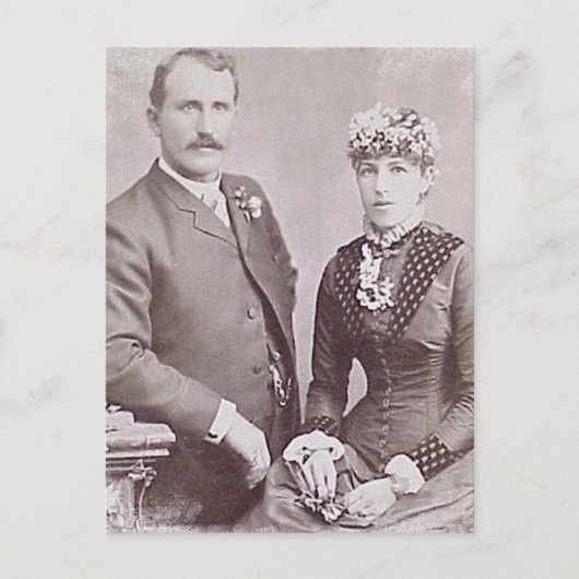 ヴィンテージロマンチックな新郎新婦の写真 ポストカード (正面)