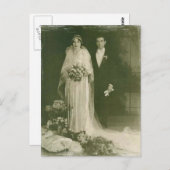 ヴィンテージロマンチックな新郎新婦カードとギフト ポストカード (正面/裏面)