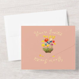 ヴィンテージロマンチックな牧草地 – エレガントフローラ誕生日 オールインワン招待状