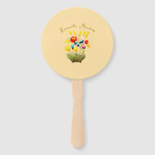 ヴィンテージロマンチックな牧草地 – ボーホウォーター色フローラ ハンドファン (裏面)