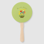 ヴィンテージロマンチックな牧草地 – ボーホウォーター色フローラ ハンドファン (正面)