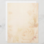 ヴィンテージロマンチックな色あせたバラパーチメントレターヘッド (正面/裏面)