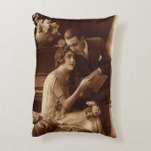 ヴィンテージロマンチックな音楽、愛とロマンス愛好家 アクセントクッション (裏面(縦))