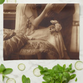 ヴィンテージロマンチックな音楽、愛とロマンス愛好家 キッチンタオル (折り畳み)