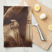 ヴィンテージロマンチックな音楽、愛とロマンス愛好家 キッチンタオル (四つ折り)