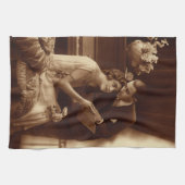 ヴィンテージロマンチックな音楽、愛とロマンス愛好家 キッチンタオル (横)