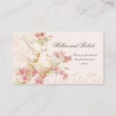 ヴィンテージロマンチックな鳥結婚の座席表 プレイスカード (裏面)