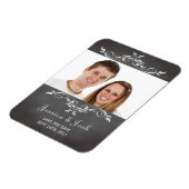 ヴィンテージロマンチックな黒板スクロール日付を保存 マグネット (左側)