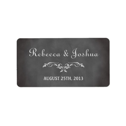 ヴィンテージロマンチックな黒板結婚式の引き出物ラベル ラベル (正面)