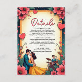 ヴィンテージロマンチックカップル漫画スタイル結婚ズ エンクロージャーカード (正面)