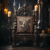 ヴィンテージロマンチックキスをするドラキュラヴァンパイアゴシック クッション