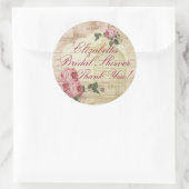 ヴィンテージロマンチックシックブライダルシャワーサンキューユー ラウンドシール (バッグ)