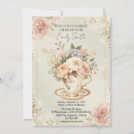 ヴィンテージロマンチックシックブライダルシャワー 招待状