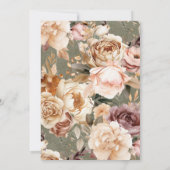 ヴィンテージロマンチックシャンパンベージュ&セージフローラ 招待状 (裏面)