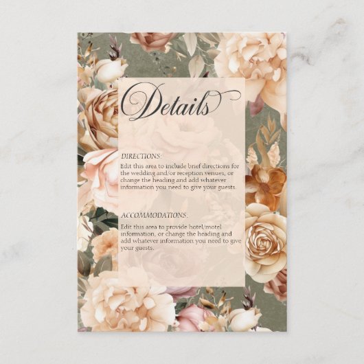 ヴィンテージロマンチックシャンパン&セージフローラ詳細 エンクロージャーカード (正面)