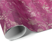 ヴィンテージロマンチックダマスブルゴーニュ金ゴールド ラッピングペーパー (ロールコーナー)