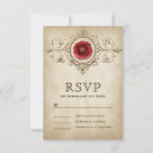 ヴィンテージロマンチックバラフローリッ結婚シュ 出欠カード (正面)