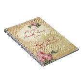 ヴィンテージロマンチックバラブライダルシャワーゲストブック | ノートブック (右側)