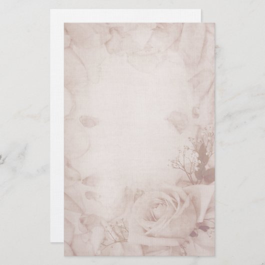 ヴィンテージロマンチックバラ文房具 便箋 (正面/裏面)