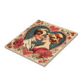 ヴィンテージロマンチックバレンタインデーのカップル タイル (側面)