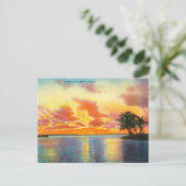 ヴィンテージロマンチックフロリダサンセットトラベルハガキ ポストカード (スタンド正面)