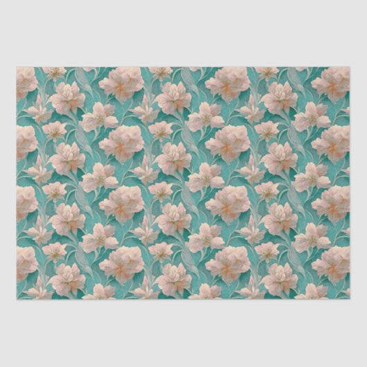 ヴィンテージロマンチックフローラデザイン 薄葉紙 (正面)