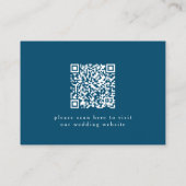 ヴィンテージロマンチックフローラブルー結婚ズ詳細QR エンクロージャーカード (裏面)