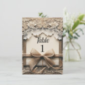 ヴィンテージロマンチックフローラレースバー素朴ラップ結婚ズ 招待状 (スタンド正面)