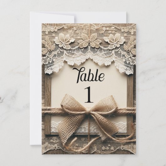 ヴィンテージロマンチックフローラレースバー素朴ラップ結婚ズ 招待状 (裏面)