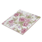 ヴィンテージロマンチックフローラ紫バラパターン タイル (側面)