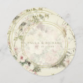 ヴィンテージロマンチックフローラ背景春の結婚式 シーズンカード (正面/裏面)