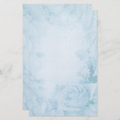 ヴィンテージロマンチックブルーバラ文房具 便箋 (正面/裏面)