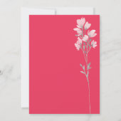 ヴィンテージロマンチックホワイトピンクフローラムスリム結婚ズ 招待状 (裏面)