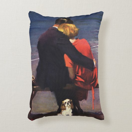 ヴィンテージロマンチックラブロマンスオンビーチ アクセントクッション (正面(垂直))