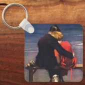 ヴィンテージロマンチックラブロマンスオンビーチ キーホルダー (正面)