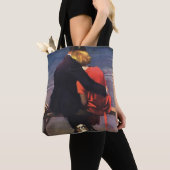 ヴィンテージロマンチックラブロマンスオンビーチ トートバッグ (クローズアップ)