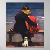 ヴィンテージロマンチックラブロマンスオンビーチ ポスター (正面)