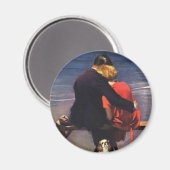 ヴィンテージロマンチックラブロマンスオンビーチ マグネット (正面/裏面)