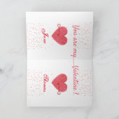 ヴィンテージロマンチックレッドラブハートバレンタインデー シーズンカード (内部)