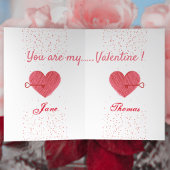 ヴィンテージロマンチックレッドラブハートバレンタインデー シーズンカード